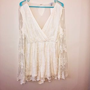 Tobi White Lace Romper